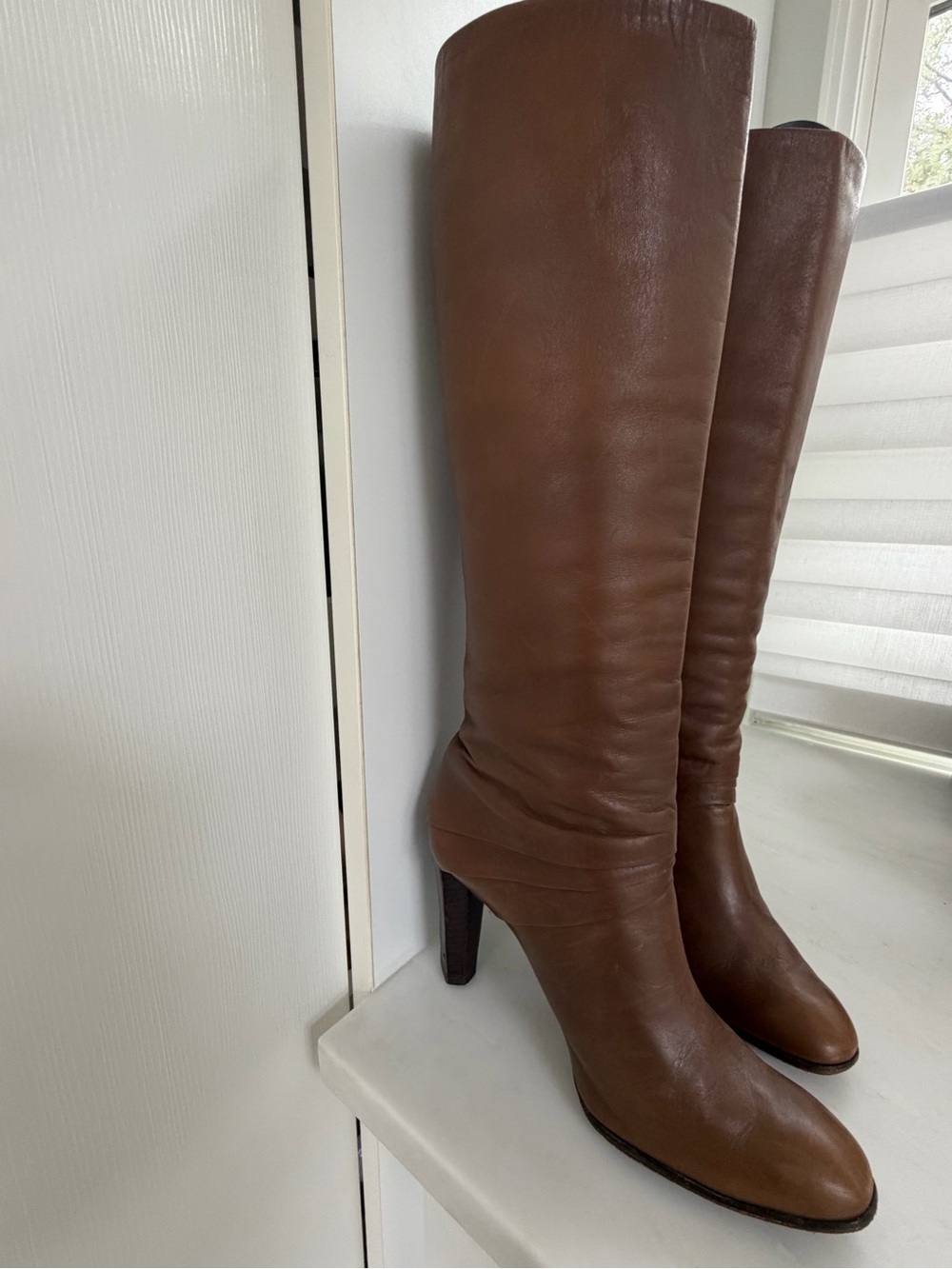 Vintage Diane von Furstenberg (DVF) Chocolate Brown Leather Knee-High Boots